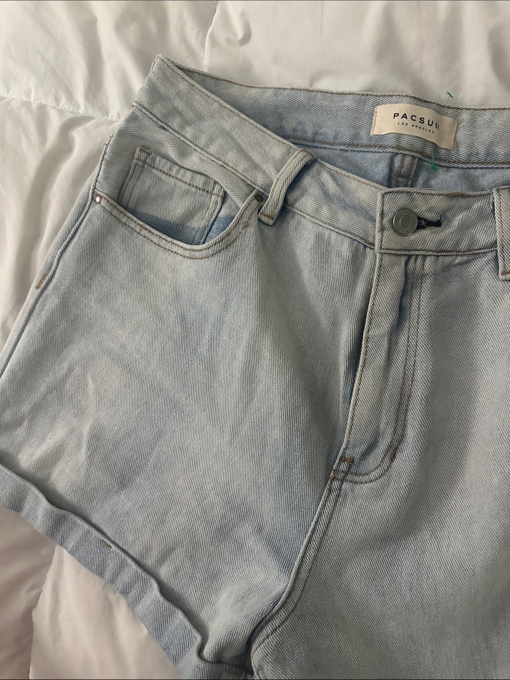 Pacsun Pale Blue High-Rise Denim Shorts - Picture 4 of 6